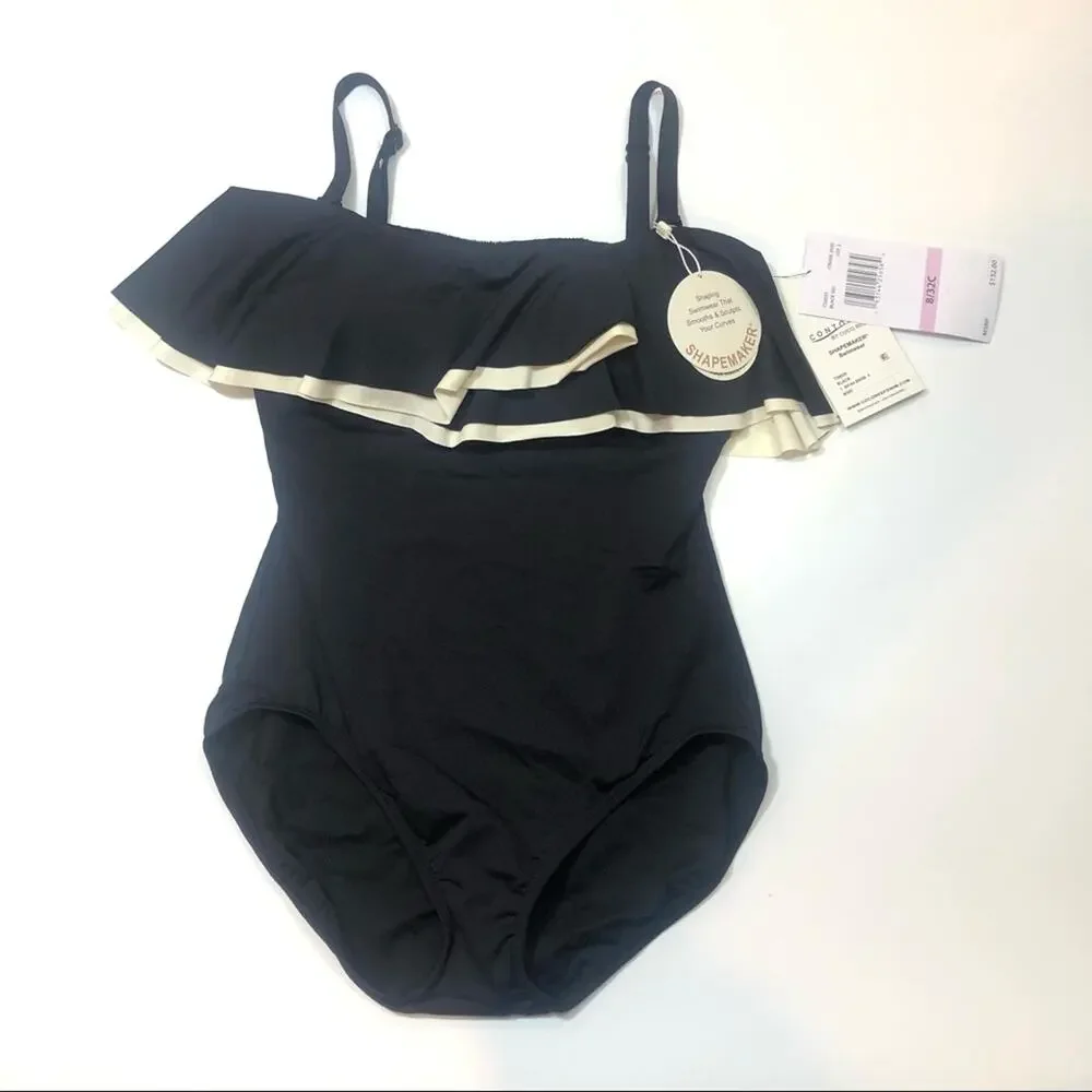 Contours Agate Ruffle Bandeau One Piece Swimsuit - Picture 4 of 9